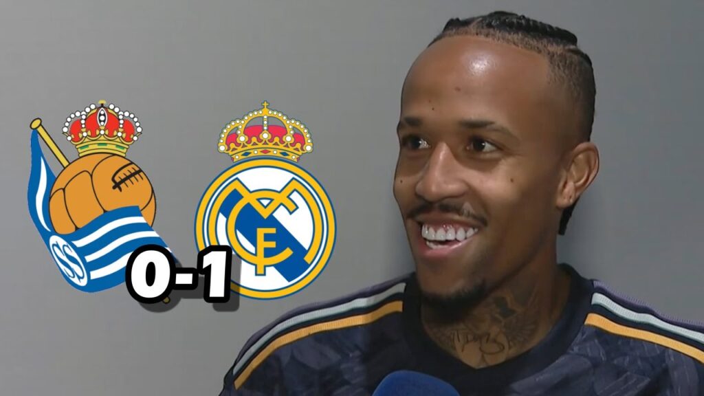 LA REACCION DE EDER MILITAO TRAS LA VICTORIA CONTRA LA REAL SOCIEDAD 0-1 REAL MADRID