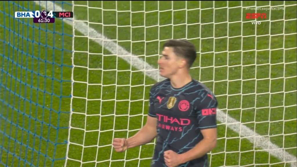 Julián Álvarez Goal | Brighton vs Manchester City 0-4 Extended Highlights | Premier League 2023/24