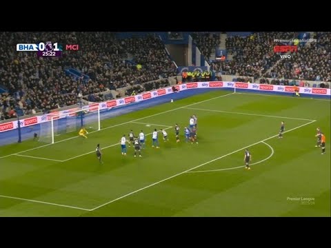 Phil Foden FreeKick Goal | Brighton vs Manchester City 0-2 Highlights Goals | Premier League 2023/24