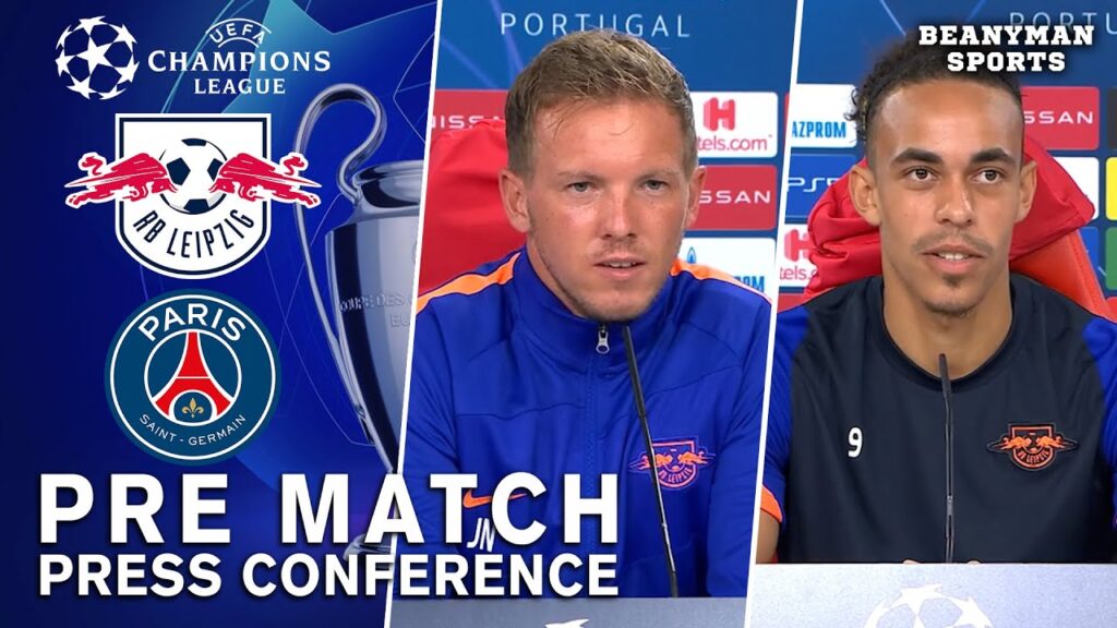 Julian Nagelsmann & Yussuf Poulsen - RB Leipzig v PSG - Pre-Match Press Conference - UCL 🇩🇪