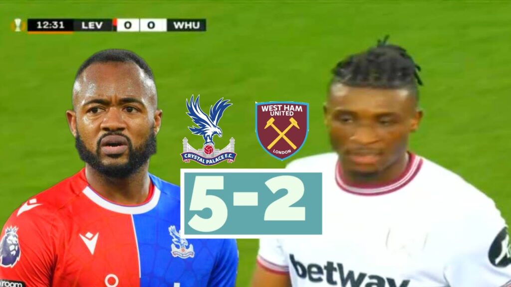 JORDAN AYEW PUNISH MOHAMMED KUDUS IN CRYSTAL PALACE VS WEST HAM (5-2) ENGLISH PREMIER LEAGUE