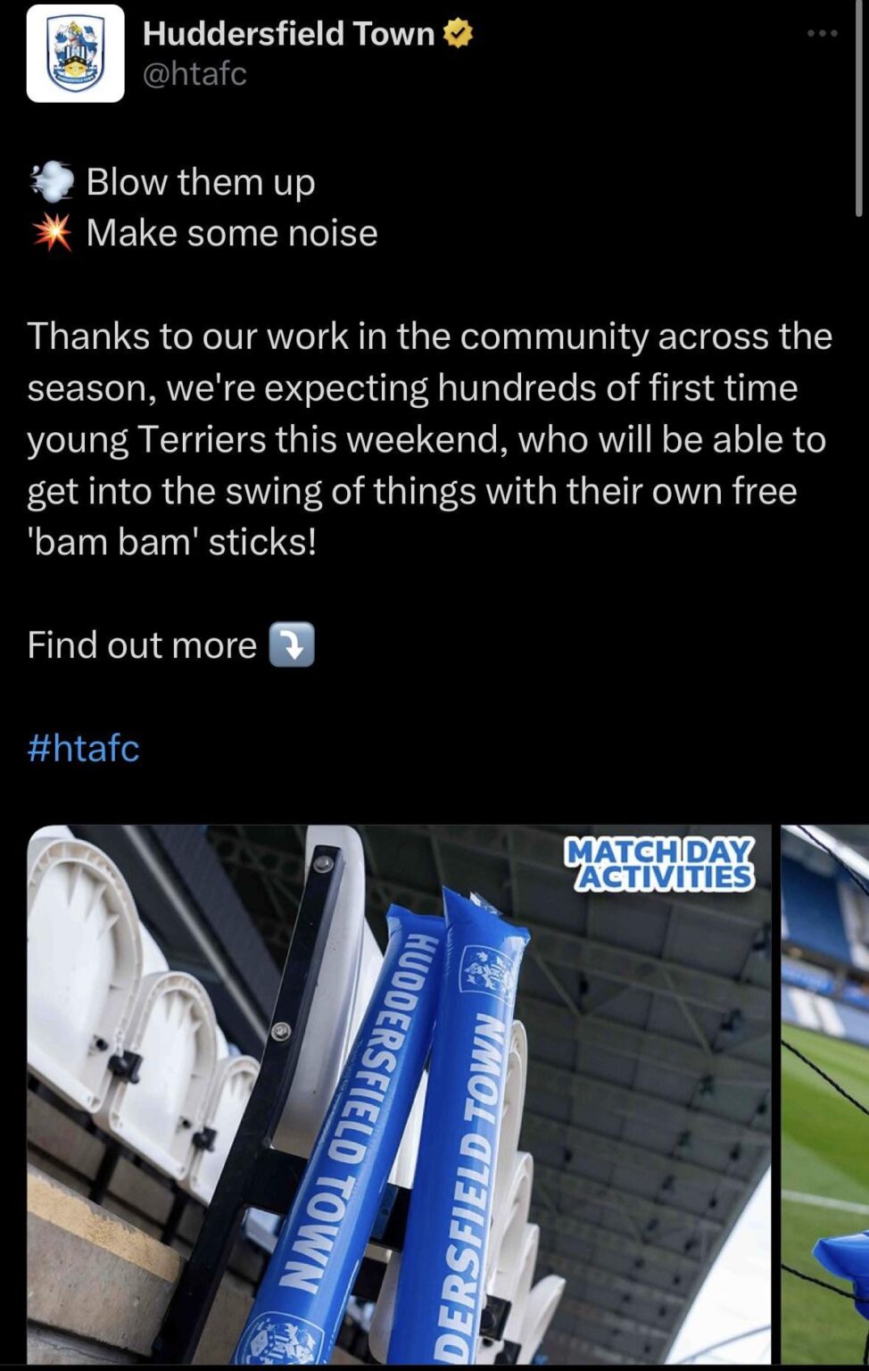 Huddersfield Town set to relegate Birmingham City with ‘bam bam’ sticks.