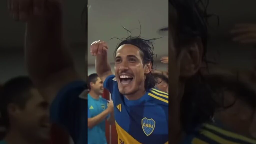 Edinson Cavani y Boca Juniors celebrando el triunfo ante River Plate #bocajuniors #riverplate