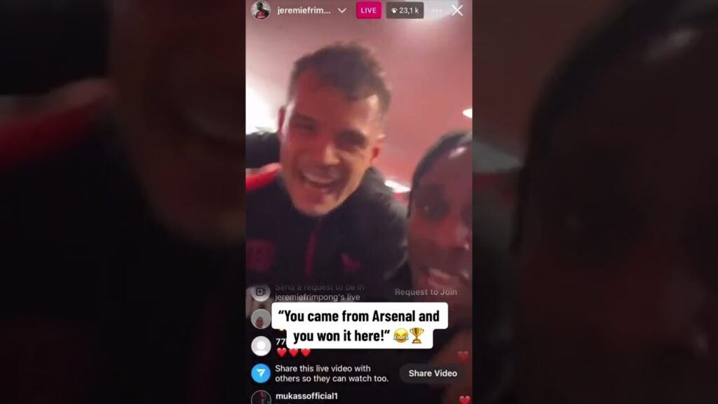 Jeremie Frimpong and Granit Xhaka 😂 (via jeremiefrimpong/IG) #shorts