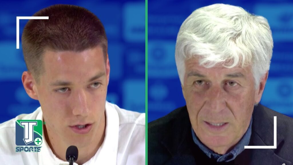 Gian Piero Gasperini e Mario Pašalić parlano prima della partita tra Atalanta-Olympique Marsiglia