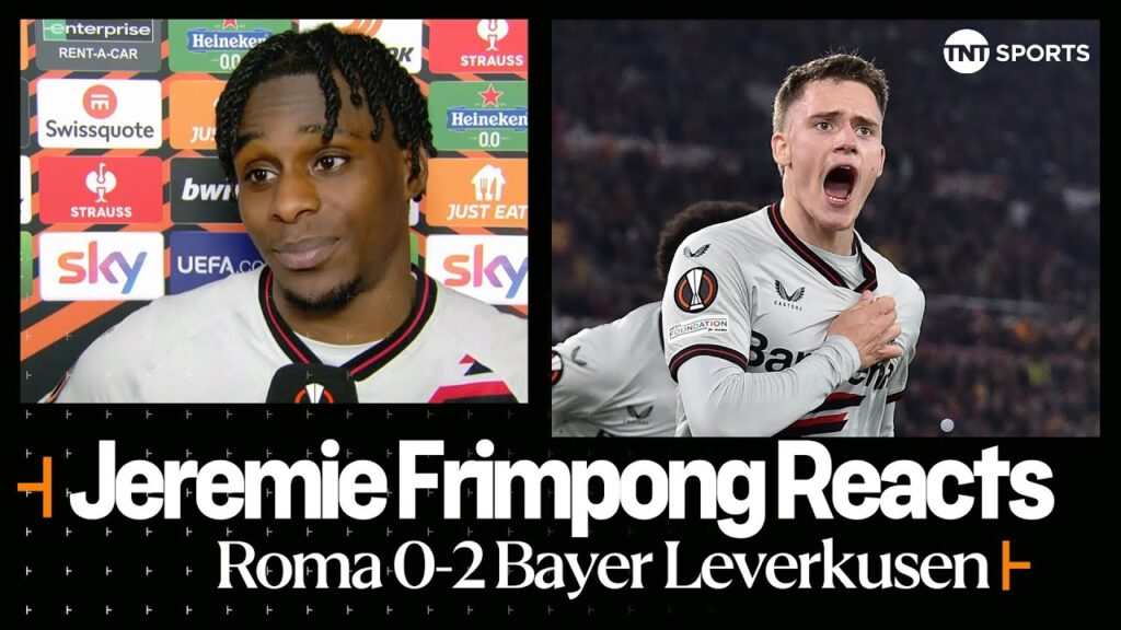 "EVERY GAME WE WANT TO WIN" | Jeremie Frimpong | Roma 0-2 Bayer Leverkusen | UEFA Europa League