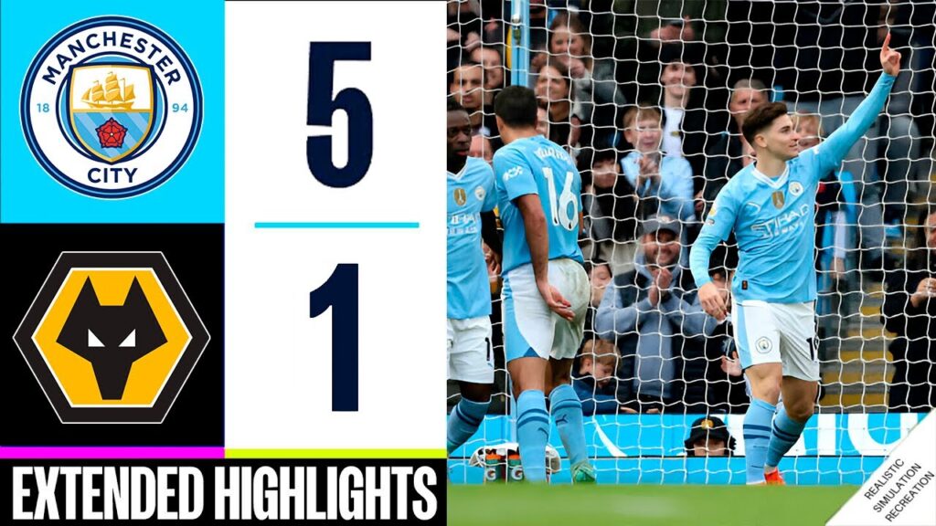 Julián Álvarez Goal | Manchester City vs Wolves 5-1 Highlights Goals | Premier League 23/24
