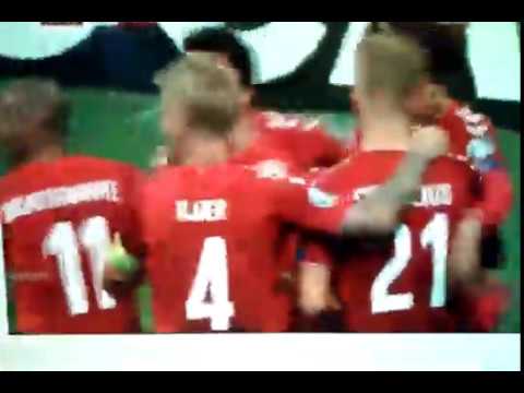 En Vivo!!  DINAMARCA  1-0 SUIZA |  gool YUSSUF POULSEN |  clasificacion EURO