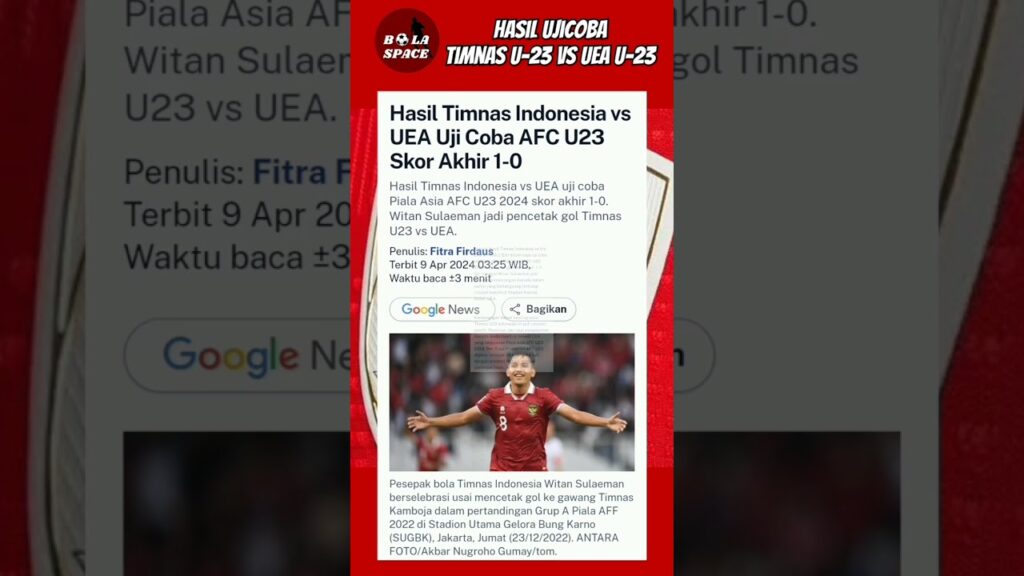 Hasil Ujicoba Timnas U-23 vs UEA U-23 || 🇮🇩1 - 0🇦🇪