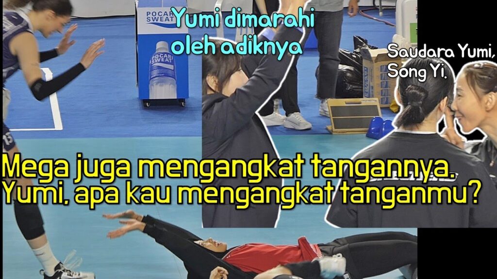Apakah Yumi sedang dimarahi oleh adiknya, Song Yi? Apa dia berbaring dan menyapa?