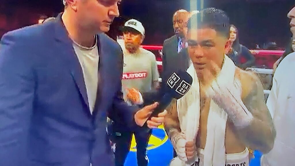 JOJO DIAZ POST FIGHT INTERVIEW REACTS TO GETTING STOPPED BY OSCAR DUARTE (POST FIGHT INTERVIEW!)