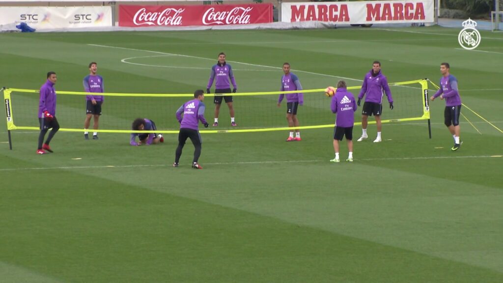 Marcelo and Danilo showcase their skills in a game of footvolley!