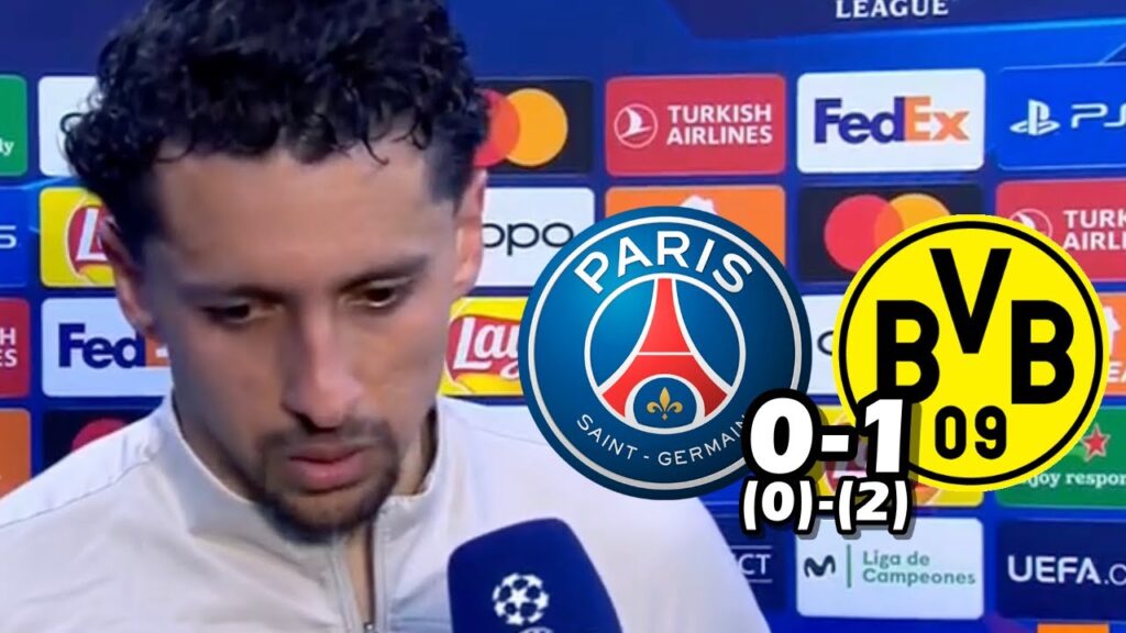 LA REACCION DE MARQUINHOS TRAS LA DERROTA Y ELIMINACION EN CHAMPIONS PSG (0)0-1(2) BORUSSIA DORTMUND