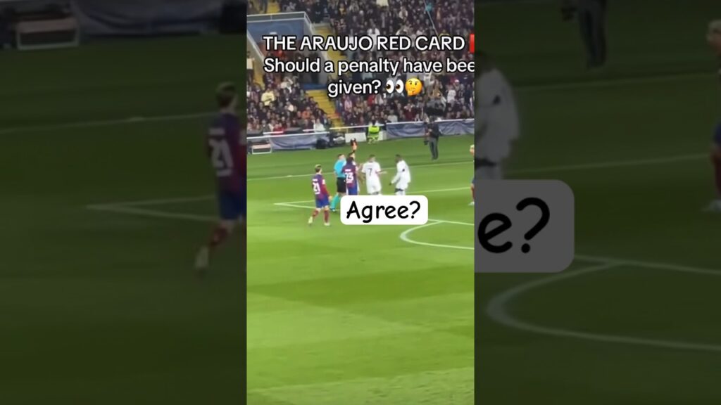 Ronald Araujo Red Card Against PSG! #shorts #ucl #football #soccer #sports #sport #psg #fcbarcelona