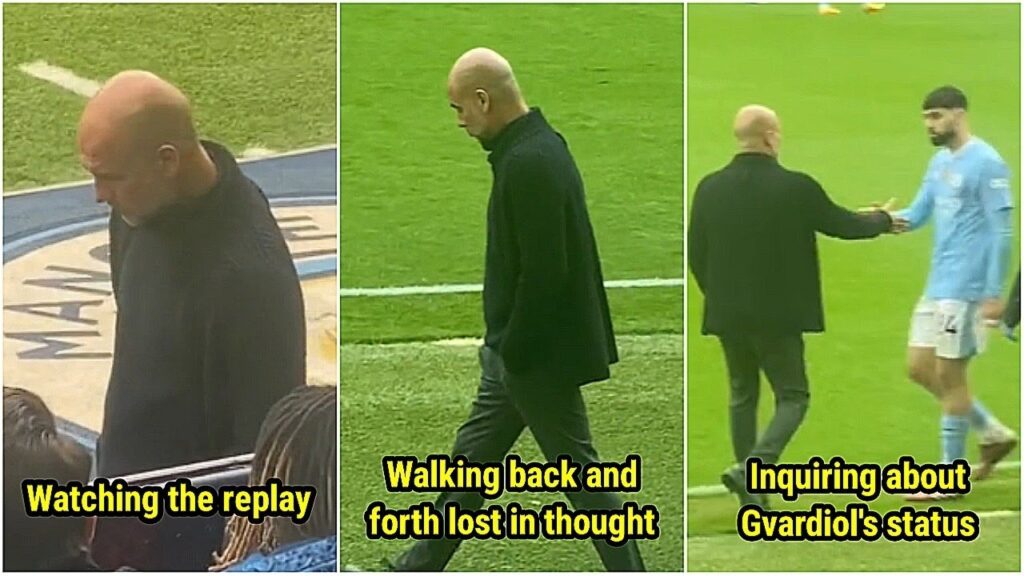 Pep Guardiola's panicked reaction after Rayan Aït-Nouri's heavy foul on Joško Gvardiol 😅