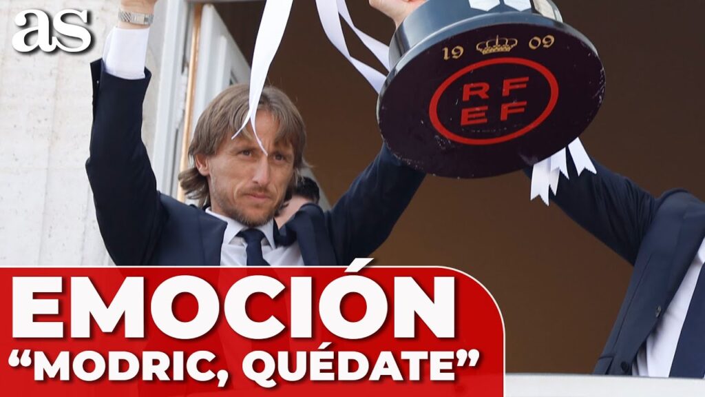 REACCIÓN LUKA MODRIC al "MODRIC QUÉDATE" de la AFICIÓN del REAL MADRID | Fiesta Cibeles