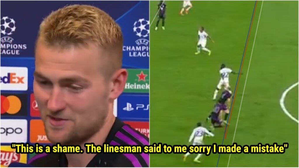 Matthijs de Ligt's reaction to his goal vs Real Madrid was disallowed by the referee 😮