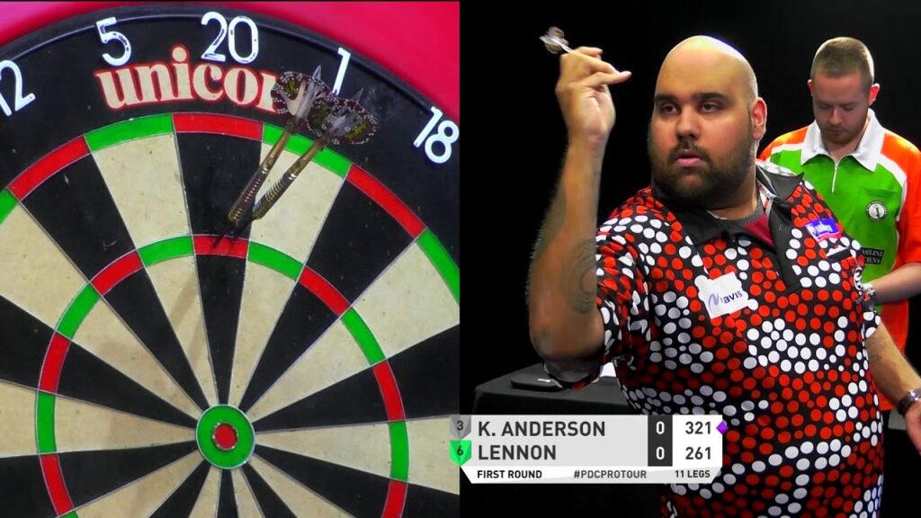 NINE-DARTER! Kyle Anderson's perfect leg against Steve Lennon at Players Championship 19