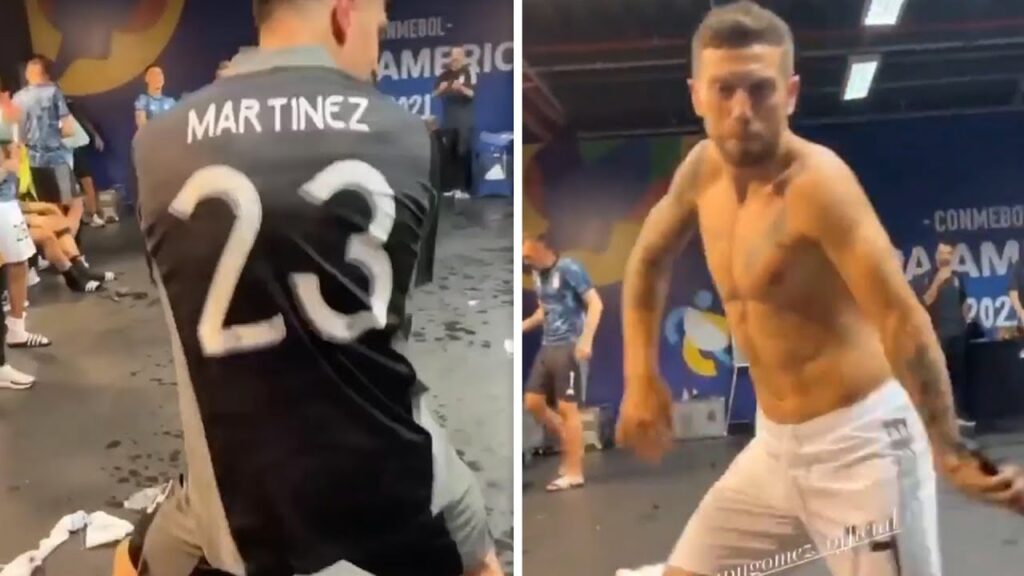 El show del "Papu" Gómez y Emiliano "Dibu" Martínez en el camerino de Argentina | Copa América