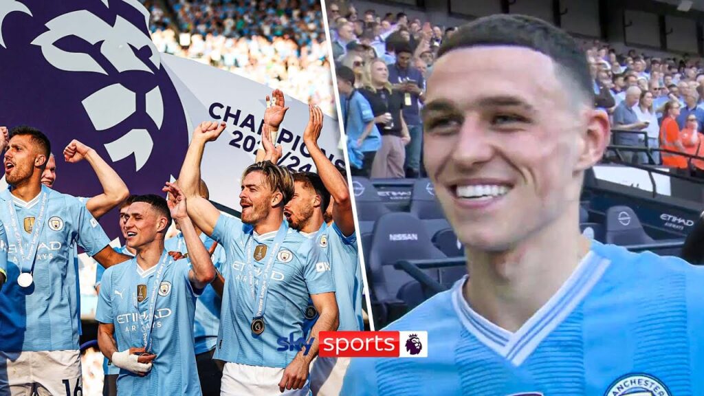 Phil Foden reacts to winning the Premier League title! 🔥