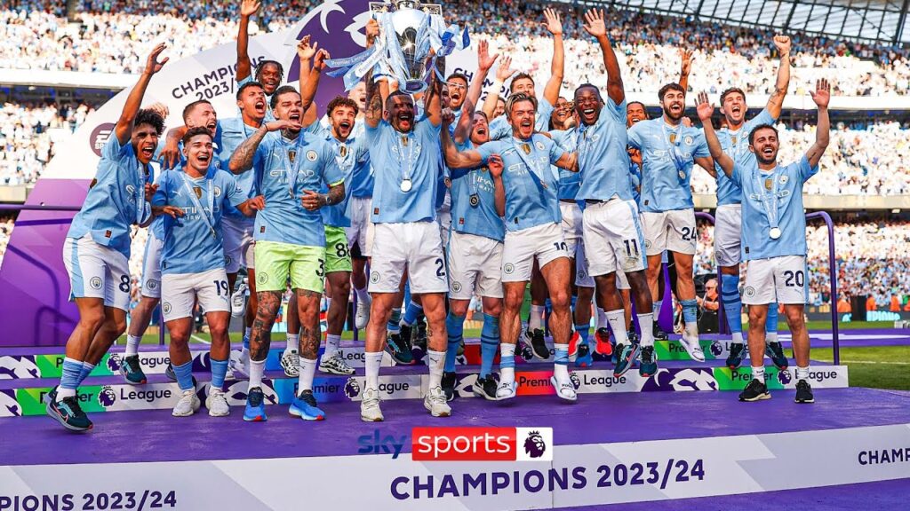 Manchester City lift the Premier League title π Manchester City lift the Premier League title π
