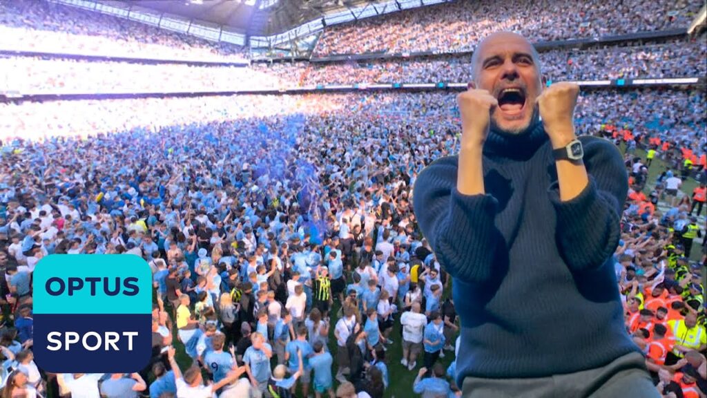 CITY FANS STORM THE PITCH: Manchester City win their fourth-straight title 🏆