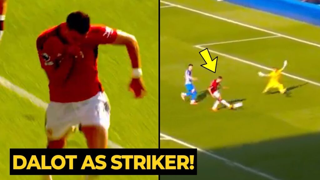 Dalot crazy celebration kissing United badge after scored goal against Brighton | Man Utd News