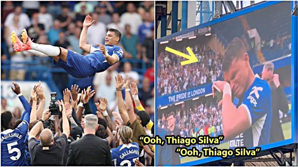 😢💙Thiago Silva was in tears as he bid his farewell to Chelsea