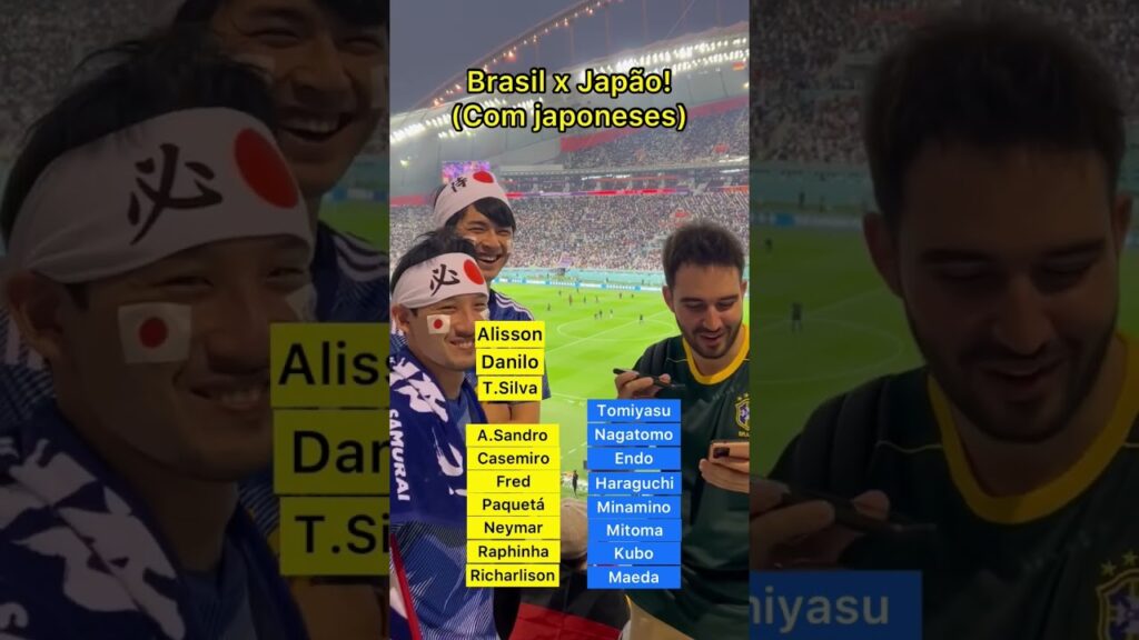Brasil x Japão! Com os gringos Japoneses!😳 Curiosidades da bola #futebol #brasil