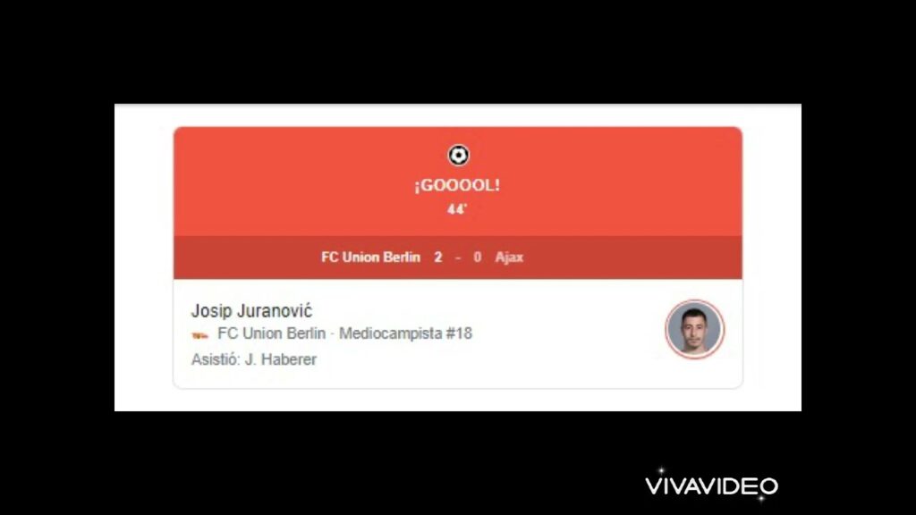 Gol de Josip Juranovic  Unión Berlín 2-0 Ajax