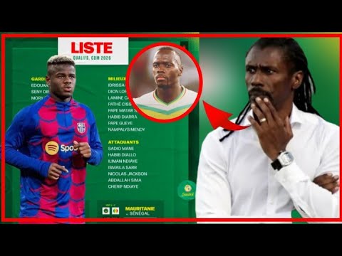 voici la liste des joueurs convoqués par Aliou Cissé pour affronter la RD Congo et la Mauritanie