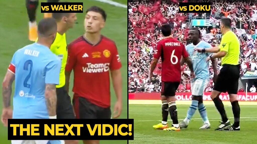 Lisandro Martinez showed his crazy mentality in FIGHT against Kyle Walker and Doku in FA Cup final