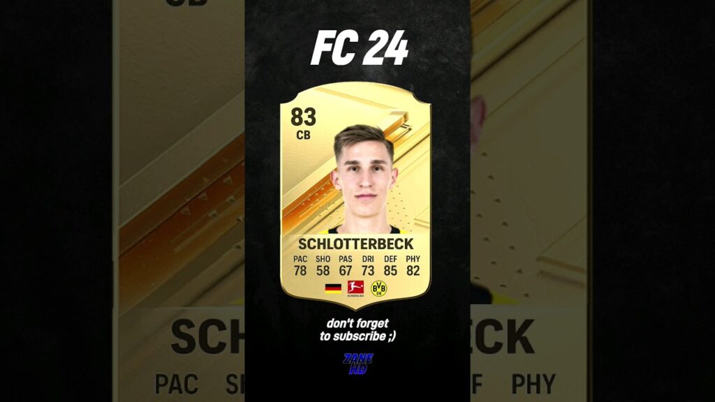 Nico Schlotterbeck Evolution FIFA 20 - FC 24! 😱🔥 #fifa #fc24 #football #shorts #fyp #soccer