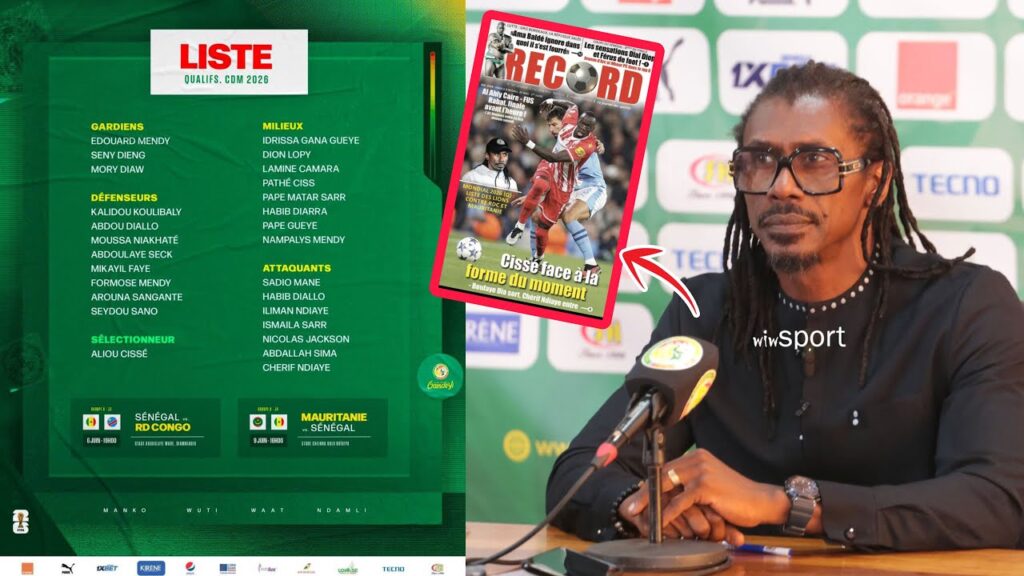 LISTE D'ALIOU CISSÉ, AVEC UN. NOUVEAU & DES GRANDS ABSENTS