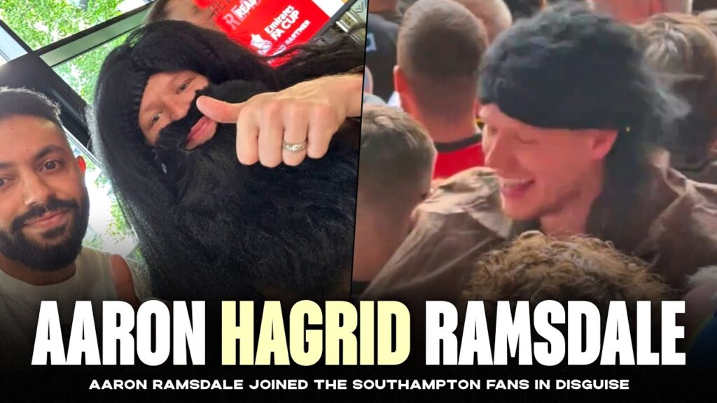 Aaron Ramsdale with Southampton fans in disguise