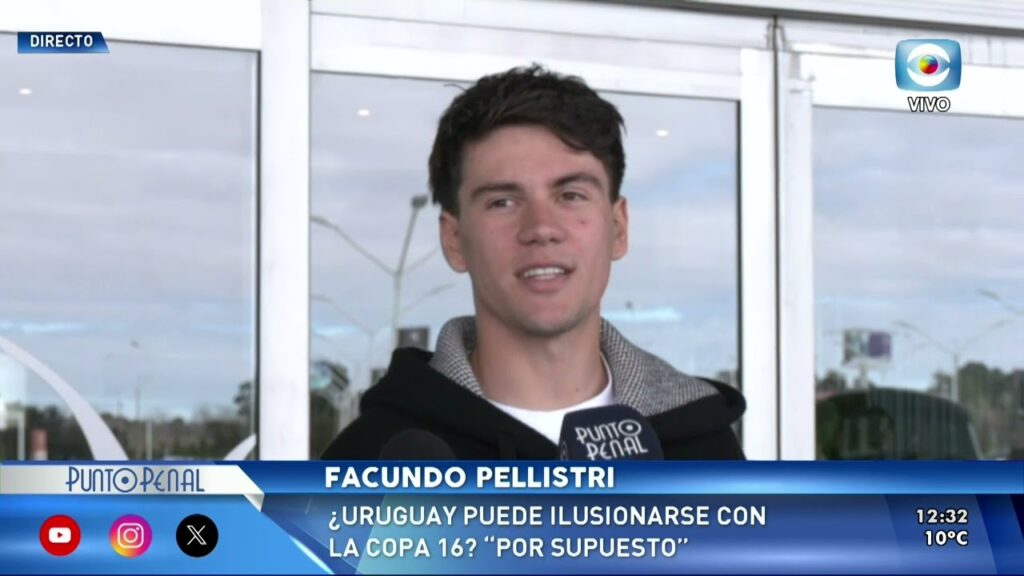 FACUNDO PELLISTRI. ESTE DOMINGO HABLAMOS CON EL FUTBOLISTA DE LA SELECCIÓN URUGUAYA.