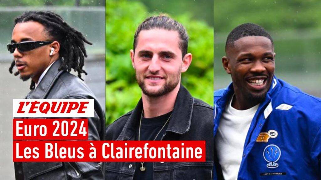 Euro 2024 - L'arrivée de l'équipe de France à Clairefontaine