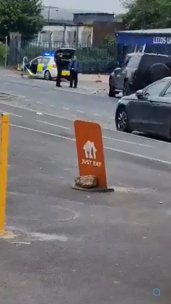 A Land Rover belonging to Leeds defender Charlie Cresswell has crashed into a police car outside Elland Road before the Play-off semi-final.