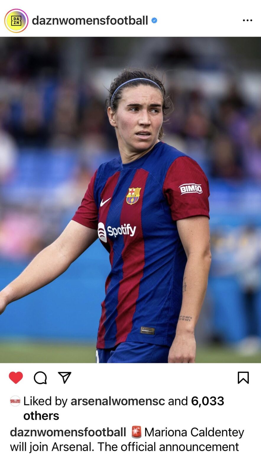 Mariona Caldentey set to join Arsenal from Barcelona, according to Dazn