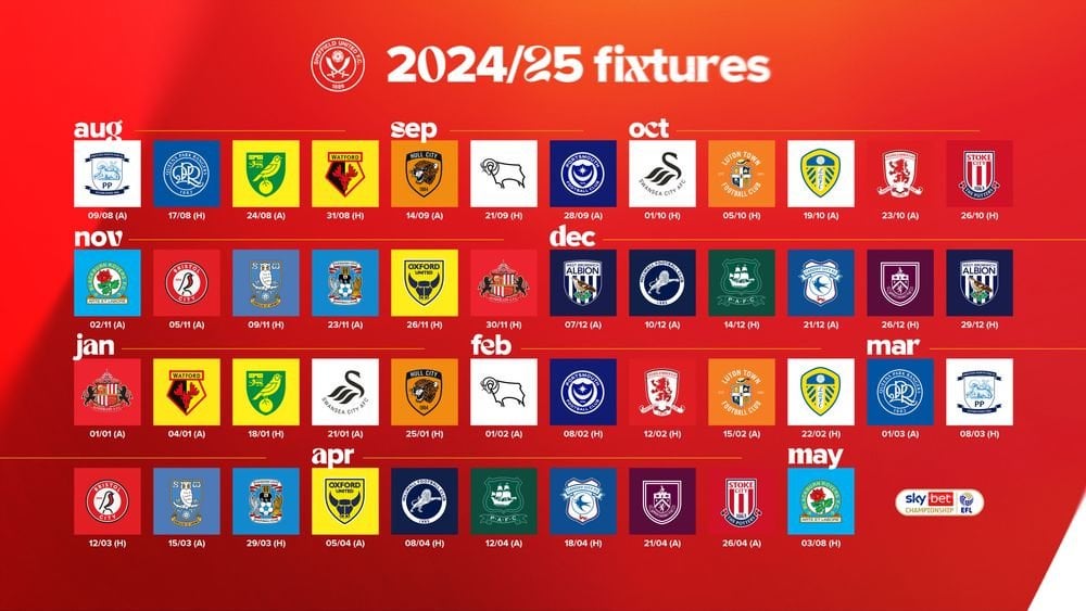 2024/2025 Fixture List