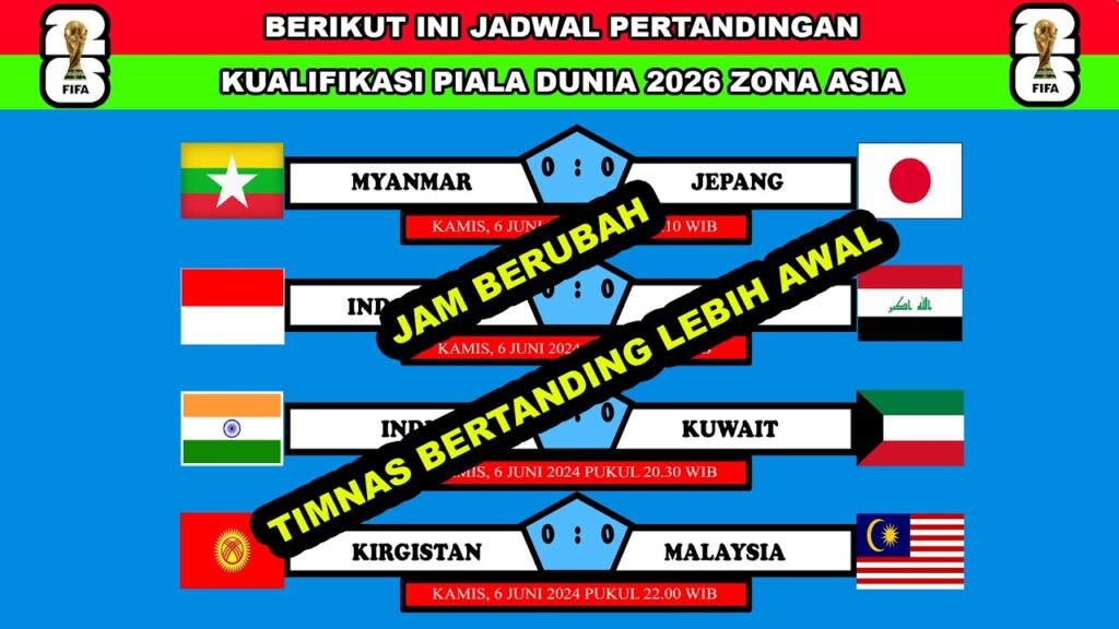 Jam Berubah! Jadwal Kualifikasi Piala Dunia 2026 Pekan ke-5