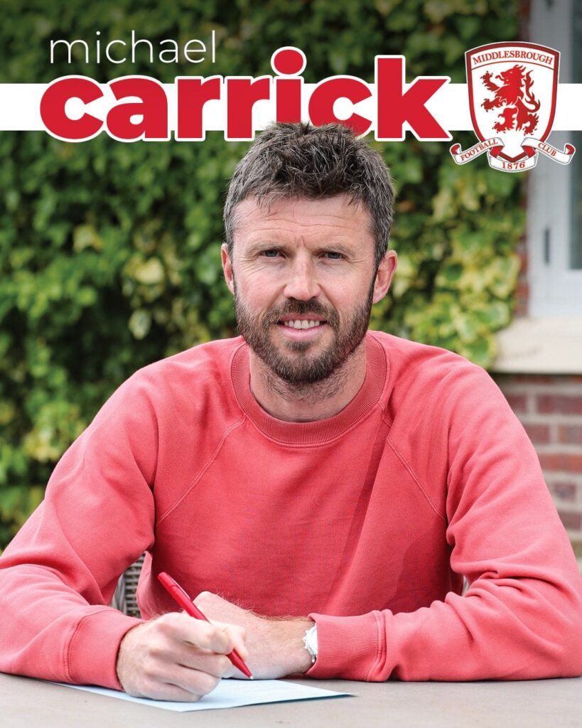 Michael Carrick signs a new deal at Middlesbrough. Contract until 2027