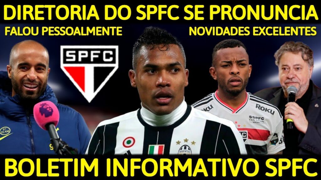 FINALMENTE! DIRETORIA DO SÃO PAULO SE PRONUNCIA EM RELAÇÃO A ALEX SANDRO! NOVIDADES NO SPFC!