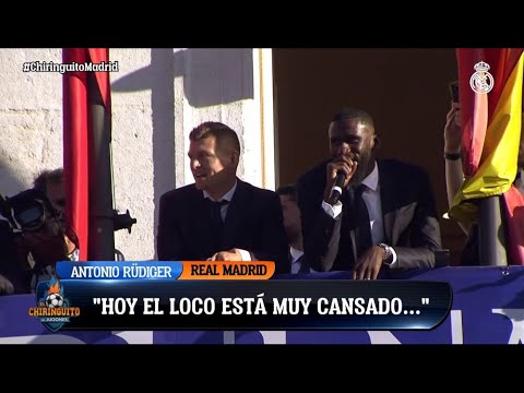 El 'loco' Rüdiger en la celebración de la Champions
