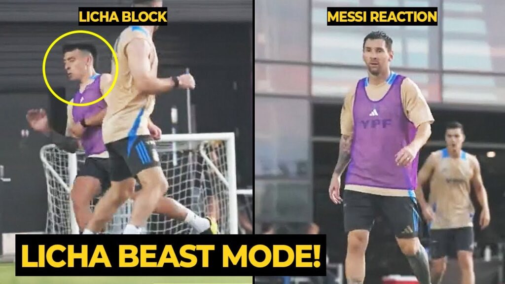 MESSI reaction on Lisandro Martinez defensive skills during Argentina training | Man Utd News