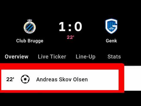 Andreas Skov Olsen Goal Vs Genk | Club Brugge Vs Genk | 1-0 |