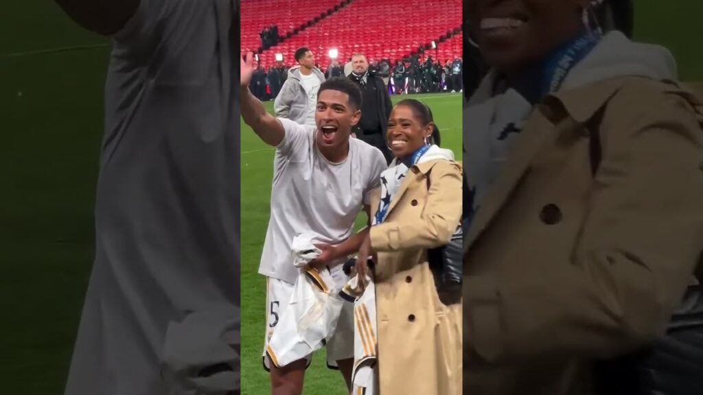 Jude Bellingham gives his shirt to his mum after winning the Champions League final ❤️🏆