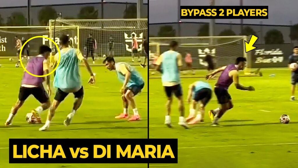 Lisandro Martinez crazy dribbling skills bypassing Di Maria during Argentina training | Man Utd News