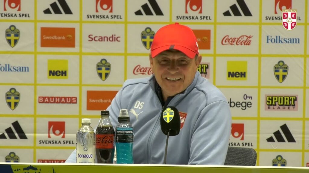 Dragan Stojković i Saša Lukić | Konferencija za medije pred meč sa Švedskom (Stokholm, 7. 6. 2024)