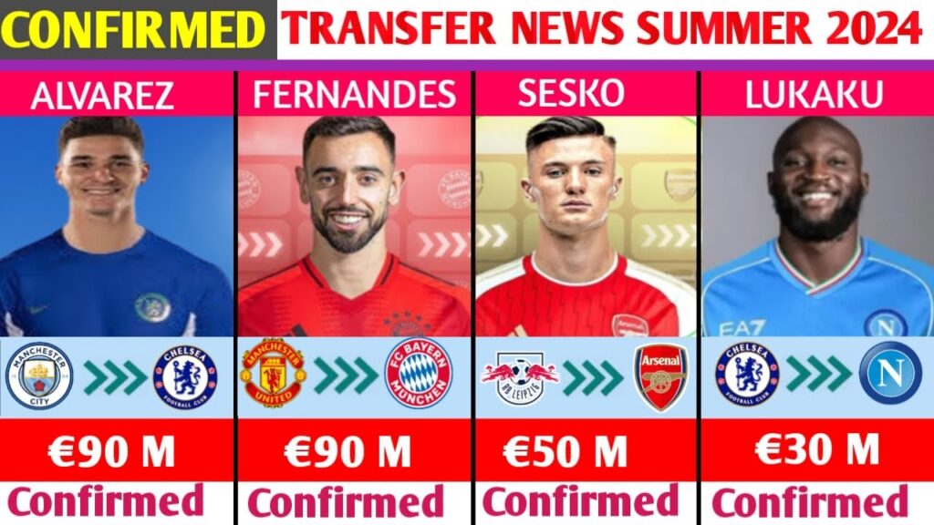 ALL CONFIRMED AND RUMOURS SUMMER TRANSFER NEWS,DONE DEALS✔,SESKO TO ARSENAL,ALVAREZ TO CHELSEA
